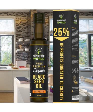 Organic Black Seed Oil 250ml - 100% Pure Cold Pressed Nigella Sativa Seed Oil - Buy Online on GoSupps.com