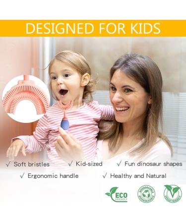 ZMRZ Toddler U-Shaped Toothbrush for Age 2-6 Years | Food Grade Silicone, 360 Cleaning Design | Soft Toothbrush for Kids | Green - Buy Online on GoSupps.com