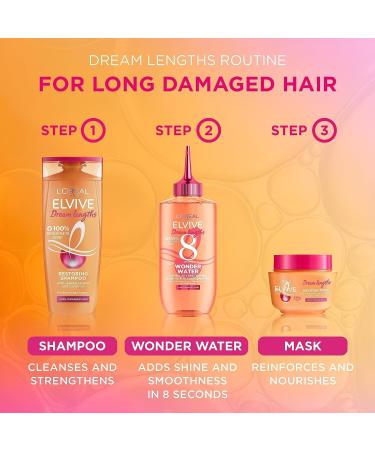 L'Or al Paris Wonder Water Liquid Hair Conditioner by Elvive Dream Lengths 8 Second Hair Treatment for Long Damaged Hair with Lamellar Technology 200 ml Dream Lenghts Wonder Water - Buy Online on GoSupps.com