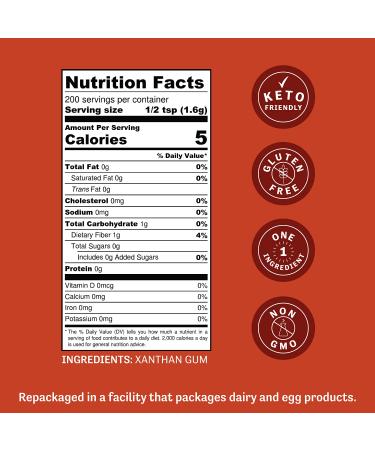 Judees Xanthan Gum 11.25 oz - Non-GMO & Keto-Friendly - Gluten-Free Baking Essential - Ideal for Keto Syrups, Sauces & Thickening - 1 Pack - Buy Online on GoSupps.com