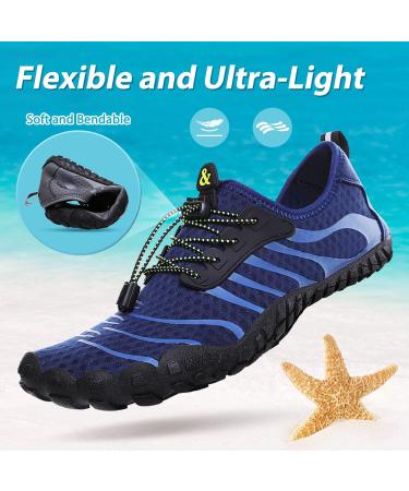 Unisex Fast-Drying Water Shoes for Men & Women - Beach Pool and Kayaking - Drainage Holes - Sizes 36-46 EU - Blue - Buy Online on GoSupps.com