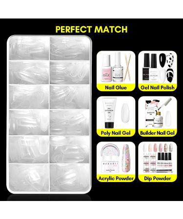 Makartt 504Pcs Soft Gel Full Cover Nail Tips - Medium Square False Nails for Salons & DIY Nail Art - Matte Finish, No Crease - 12 Sizes - Buy Online on GoSupps.com