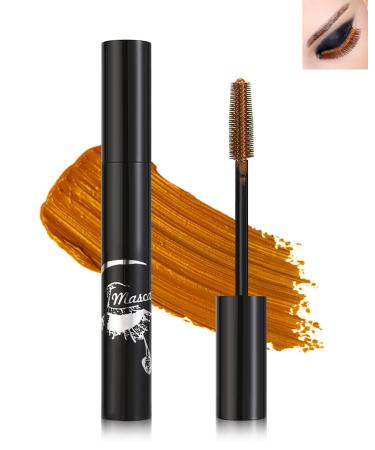 Bronzer Glitter Mascara Sparkle Colorful Waterproof Mascara for Eyelashes Liquid Lash Extensions Mascara Long Wear Lengthening Curling Eye Lashes Halloween Christmas Gift Eye Makeup for Women-06 06# Bronzer