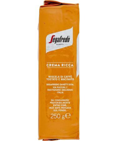 Segafredo Zanetti ground Coffee Crema Ricca (4 x 250 grams) - Suitable for Moka - Line le Classiche medium Roast intense Aroma and pleasant Creaminess - Buy Online on GoSupps.com