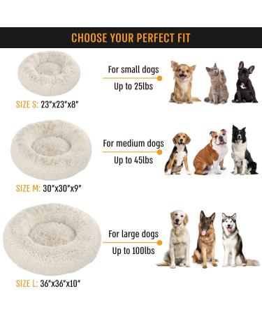 Active Pets Plush Donut Dog Bed - Calming Anti-Anxiety Bed for Small, Medium & Large Dogs & Cats - Buy Online on GoSupps.com