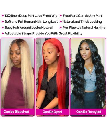 Brazilian Virgin 26 Inch HD Lace Front Wig | Pre Plucked, 160% Density, Straight Human Hair | Bleached Knots, Transparent Lace | For Black Women - Buy Online on GoSupps.com