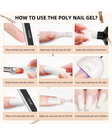 White Poly Nail Gel 60G - Builder Nail Gel for Summer Trendy Nail Extension - Easy DIY at Home for Beginners & Pros | Nail Beauty - Buy Online on GoSupps.com