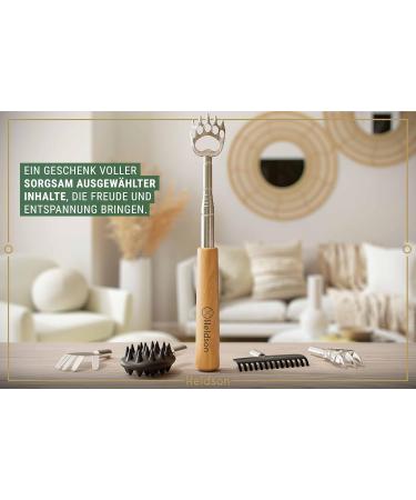 Heldson Back Scratcher - Telescopic Wooden Back Scratchers for Men & Women | 6 Scratch Variants | Perfect Gift for Seniors - Buy Online on GoSupps.com
