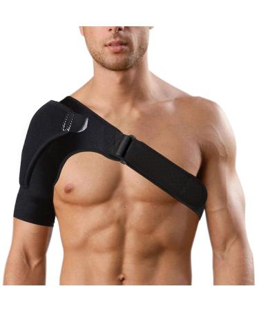 Shoulder Brace with Improved Stability Breathable Neoprene Shoulder Support Compression Sleeve Adjustable Wrap Band for Custom Fit. Relieves Shoulder Pain AC Joint Rotator Cuff
