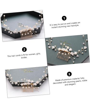 DOITOOL Bridal Hair Comb Wedding Headpieces Wedding Hair Accessories Wedding Decoration Pearl Headdress Wedding Hair Comb Bridal Headpieces Tiara Bride Decorate White To Weave Resin - Buy Online on GoSupps.com