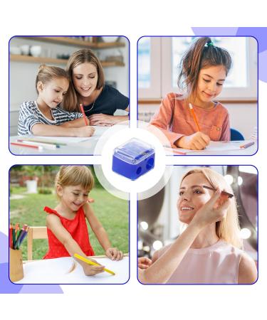 2Pcs Eyeliner Pencil Sharpeners Dual Holes Makeup Cosmetic Pencil Stainless Steel Sharpener for Large and Small Eyebrow Brow Pencils Lip Liner Catches Shavings Tool Black and Blue - Buy Online on GoSupps.com
