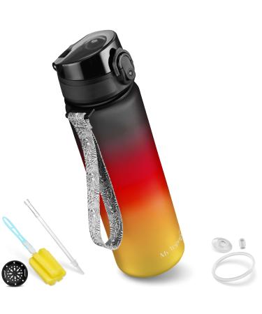My Vesperbox Minny Leak Proof Kids Water Bottle with Straw or Strainer 350ml 500ml 750ml BPA Free Lightweight Water Bottle for Kindergarten School (Green Light Green Black 750ml)