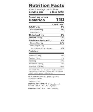 Navitas Organics Organic Goji Berries 8 oz - Nutrient-Dense Superfood - Buy Online on GoSupps.com