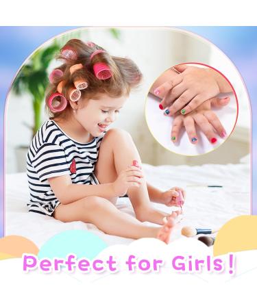 ETYJO Girls Nail Varnish Set - Non-Toxic 6 Colors Peel-Off Water-Based Kids Nail Polish Kit - Ideal Gift for Girls, Toddlers, Teens - B-Candy - Buy Online on GoSupps.com
