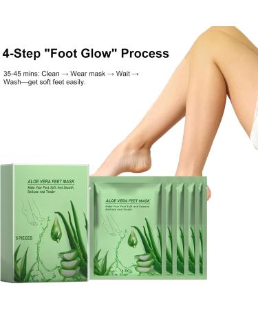 Pongnas Masque pour les Pieds L'Extrait D'alo s 5 Pi ces Masque Exfoliant Hydratant pour les Pieds avec Extrait D'alo s pour des Doux et Lisses (5 pi ces) 1 unit (Lot de 1) - Buy Online on GoSupps.com