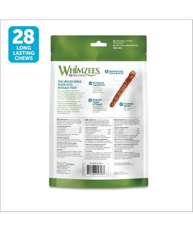 Whimzees Natural Grain Free Daily Dental Long Lasting Dog Treats | Stix (Extra Small Bag of 56) + Veggie Sausage (Small Bag of 28) - Buy Online on GoSupps.com