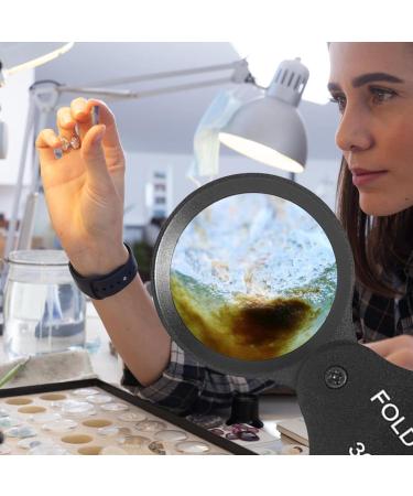 30X Metal Pocket 30mm Metal Magnifying Glass Lens | Handheld Pocket Magnifying Glass Lens for Gems Diamonds Plants Collection Huajuan - Buy Online on GoSupps.com