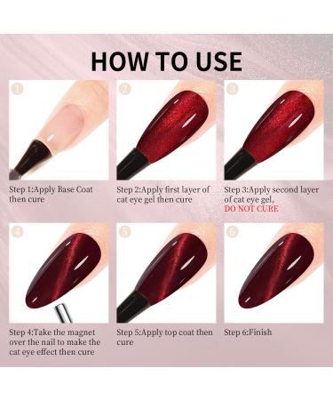 MAYCHAO 15ML Cat Eye Gel Nail Polish 1Pc Burgundy Cat Eye Nail Polish with Magnet Soak off Holographic Magnetic Gel Polish for Nail Art Manicure Salon DIY at Home 0.5 OZ - Buy Online on GoSupps.com