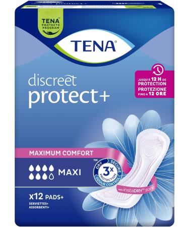 Tena Discreet Maxi Sanitary Pads - 12 Pieces | ES Blue - Optimal Comfort & Protection - Buy Online on GoSupps.com
