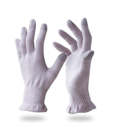 Migliore Wear 6 Pairs Cotton Gloves for Eczema with Touchscreen Fingers Moisturising Gloves for Dry Hands SPA Hand Care Eczema Gloves for Adults(Taro Purple-L/XL) 6 Pairs Taro Purple Taro Purple-L/XL