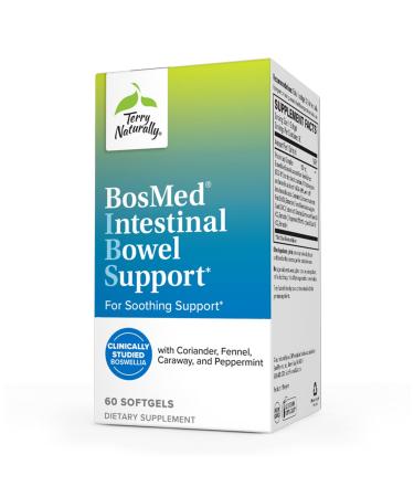 Terry Naturally BosMed Intestinal Bowel Support - 400 mg Boswellia Complex 60 Softgels - Relieves Occasional Gas Bloating & Intestinal Discomfort - Non-GMO Gluten Free - 60 Servings - Buy Online on GoSupps.com
