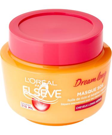 L OR AL PARIS - SOS Keratin Repair Mask - Long Hair - Enriched with Castor Oil and Vegetable Keratin - Elseve Dream Long - 310 ml - Buy Online on GoSupps.com