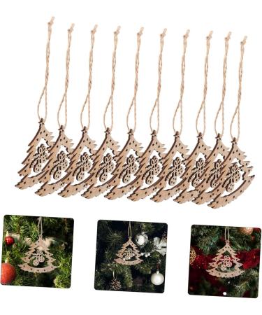COHEALI 1 set with Embellishments Wood Pendant Ornaments Design Snowflakes Ornament Painting Cutouts Ropes Beige 8.00X7.80X0.20CM - Buy Online on GoSupps.com