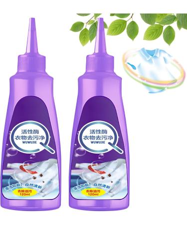 2pcs Active Enzyme Laundry Stain Remover - White Shirt Guardian Garment Stubborn Stain Cleaner Oil Remover Collar Stain Removal Spray
