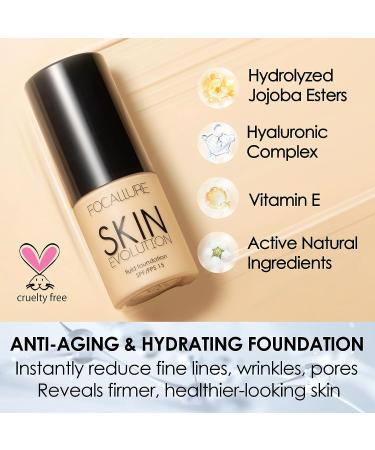 FOCALLURE Liquid Foundation & Concealer Set | Full Coverage, Waterproof, Oil-Control Makeup | Warm Ivory 03 - Hides Wrinkles & Lines - Buy Online on GoSupps.com
