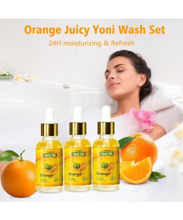 3Pack Yoni Oil for PH Balance | Feminine Hygiene Wash & Moisturizer | Soothes Vaginal Dryness | Intimate Deodorant & Body Oil | Orange Juice Scent - Buy Online on GoSupps.com