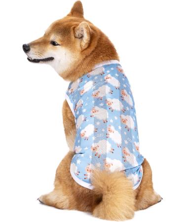 Cool Summer Pet Clothing - Breathable Dog T-Shirt & Vest for Medium & Large Dogs (6XL) - Sun Protection Outfit in Blue Sheep - Buy Online on GoSupps.com