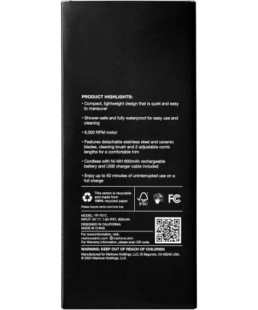 Marlowe x Danny Duncan No. 069 Hair Trimmer for Men - Lightweight Waterproof Groomer with Detachable Blades & Rechargeable Battery - Buy Online on GoSupps.com