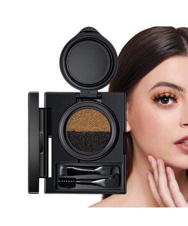brooksnaji Eyebrow Pomade - Waterproof Eyebrow Gel Smudge-Proof Shaping Pomade | Two-Tone Eyebrow Mascara Eyebrow and Eyeliner with Stamp and Dual-Purpose Brush