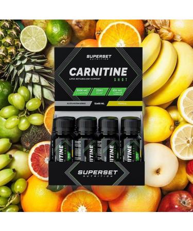 Superset Nutrition - Carnitine Shot (12x60ml) - L-Carnitine in oral solution for optimal absorption - Ideal in dry periods! -Tropical flavor - Buy Online on GoSupps.com