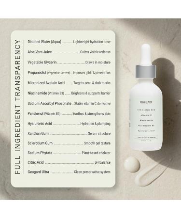 Azelaic Acid Serum with Niacinamide & Vitamin C Brightens Dark Spots Reduces Redness Helps Clear Acne Marks Calms Sensitive Skin Lightweight Facial Serum - Buy Online on GoSupps.com