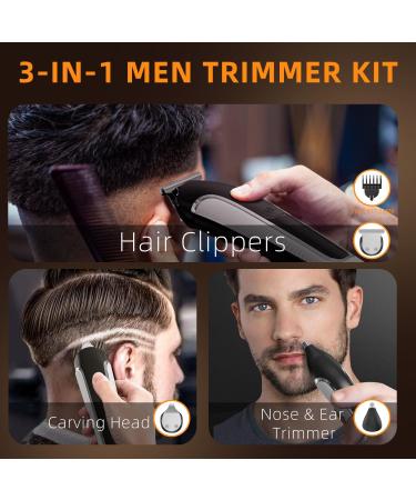 Vexloria Beard Trimmer Men Hair Clippers Men All-in-One Men's Grooming Kit with Nose and Ear Trimmer Detail Trimmer IPX6 Waterproof Professional Cordless Hair Clipper with 4 Limit Combs Black and White - Buy Online on GoSupps.com