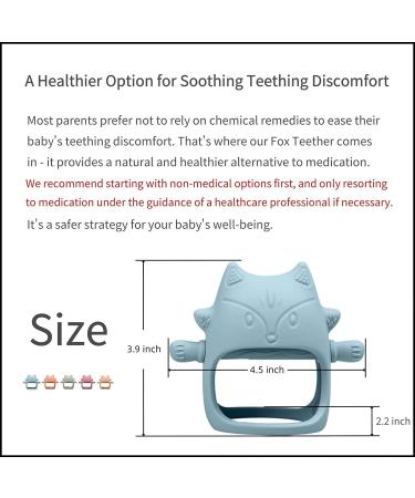 Beymonkay Fox Baby Teether - Silicone Baby Mitten for Infants 3+ Months - BPA-Free Teething Toy for Soothing Pain Relief - Available in Multiple Colors - Buy Online on GoSupps.com