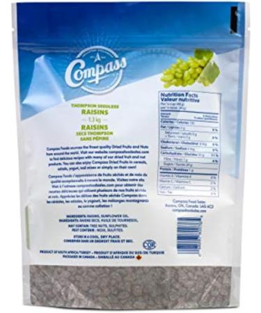 Compass Seedless Thompson Raisins Kosher Certified 1 300 Grams - Sweet and Healthy Snacking Delight - Buy Online on GoSupps.com