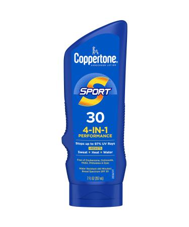 Coppertone SPORT Sunscreen SPF 30 Lotion  Water Resistant Sunscreen  Body Sunscreen Lotion  7 Fl Oz 7 Fl Oz (Pack of 1)