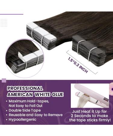 Buy Laavoo Invisible Tape Extensions - Real Hair Ombre Brown Balayage - 50g 20pcs - Seamless & Smooth - Remy Hair #2/6/12 40cm - Buy Online on GoSupps.com