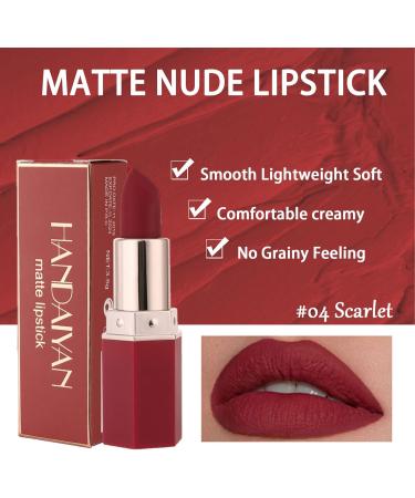 Long Lasting Matte Velvet Lipstick in Scarlet - Waterproof Lip Color for Women | Professional Cosmetics Makeup Gift - Buy Online on GoSupps.com