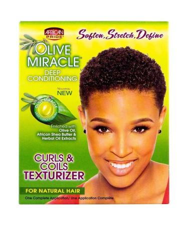African Pride Olive Miracle Curls & Coils Texturizer - Contains Aloe Vera  Castor Oil & Biotin to Condition & Define Hair  Protect  1 Kit 1 Count (Pack of 1) - Buy Online on GoSupps.com
