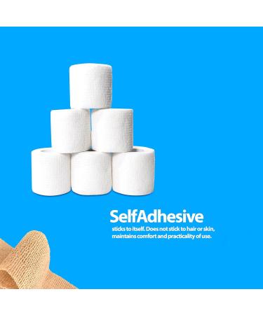 Self Adhesive Bandage Wrap Set - Non-Woven Breathable & Water-Resistant Vet Wrap - Pack of 6 2 x 5 Yard - Ideal for First Aid & Wound Care - Buy Online on GoSupps.com