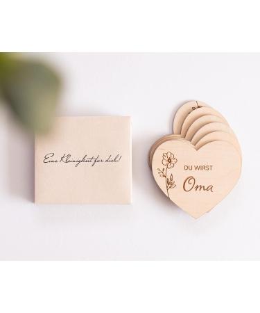 Pregnancy Announcement Surprise Envelopes | 6 Wooden Hearts for Fun Gender Reveal | Perfect Gifts for Dads Grandparents Aunts & Uncles - Mikito - Buy Online on GoSupps.com