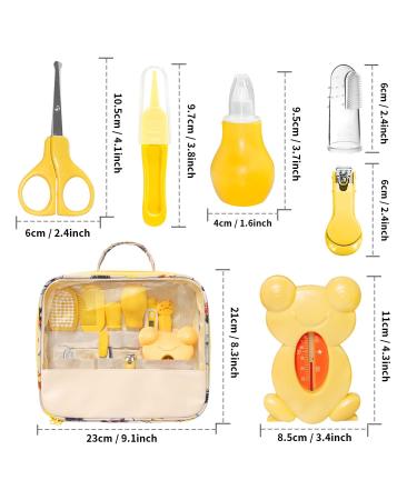 Belonlink 13-Piece Baby Care Set | Complete Baby Healthcare Kit with Thermometer Nasal Sucker Nail & Hair Care Tools - Perfect for Everyday Baby Care (Yellow) - Buy Online on GoSupps.com