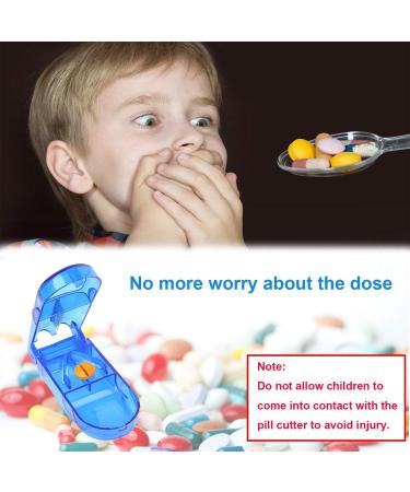 Portable Travel Pill Cutter - Small Pill Splitter with Blade Guard for Safety - Stainless Steel Blade for Cutting Pills, Tablets, Vitamins (Blue, 2 PCS) - Buy Online on GoSupps.com