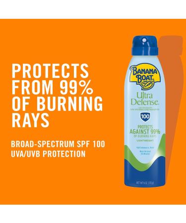 Banana Boat Ultra Defense & Sport Ultra Clear Sunscreen Sprays SPF 100 6oz | Sunscreen Bundle with Vitamins C & E Aloe Water Resistant - Buy Online on GoSupps.com
