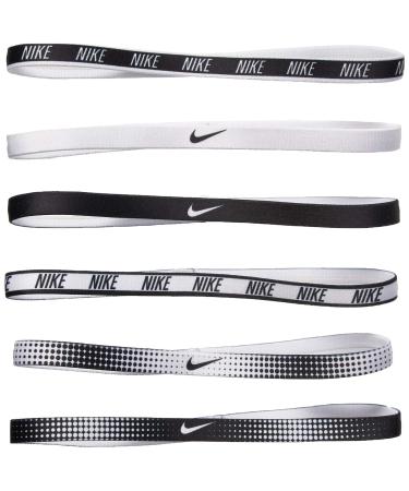 Nike Women's Printed Headbands Assorted 6PK White/Black Size One Size