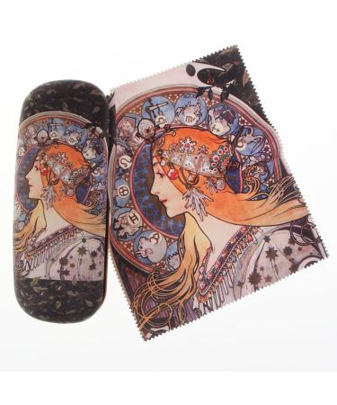Artis Vivendi glasses case Alphonse Mucha Zodiac covered with velour