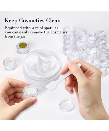30 Pcs Empty Sample Pots 5g / 5ml Plastic Travel Cosmetic Container Jars with Lids for Creams Sample Make-Up Storage (Transparent) - Buy Online on GoSupps.com